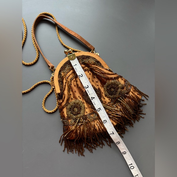 Like new Kate Landry Beaded Vintage Purse with Fringe - Picture 7 of 9